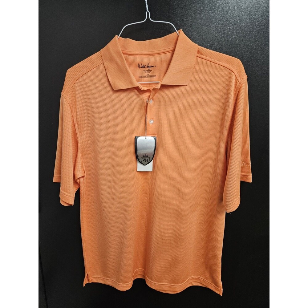 Walter Hagen Polo Mens Sz Medium Peach Moisture Wicking Golf Shirt NEW